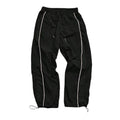 Retro Side-Stripe Wide-Leg Trousers